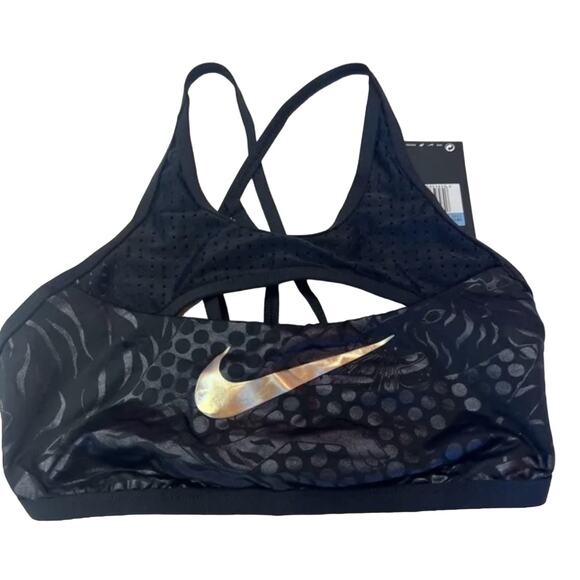 Nike BLACK Tiger Streak Crossback Bikini Swim Top US Small NWT - Picture 7 of 8